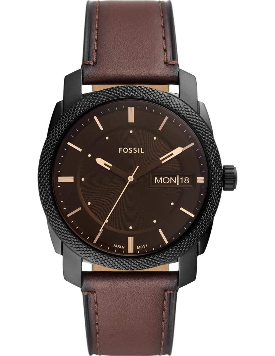Montre Fossil FS5901 homme cadran noir bracelet cuir