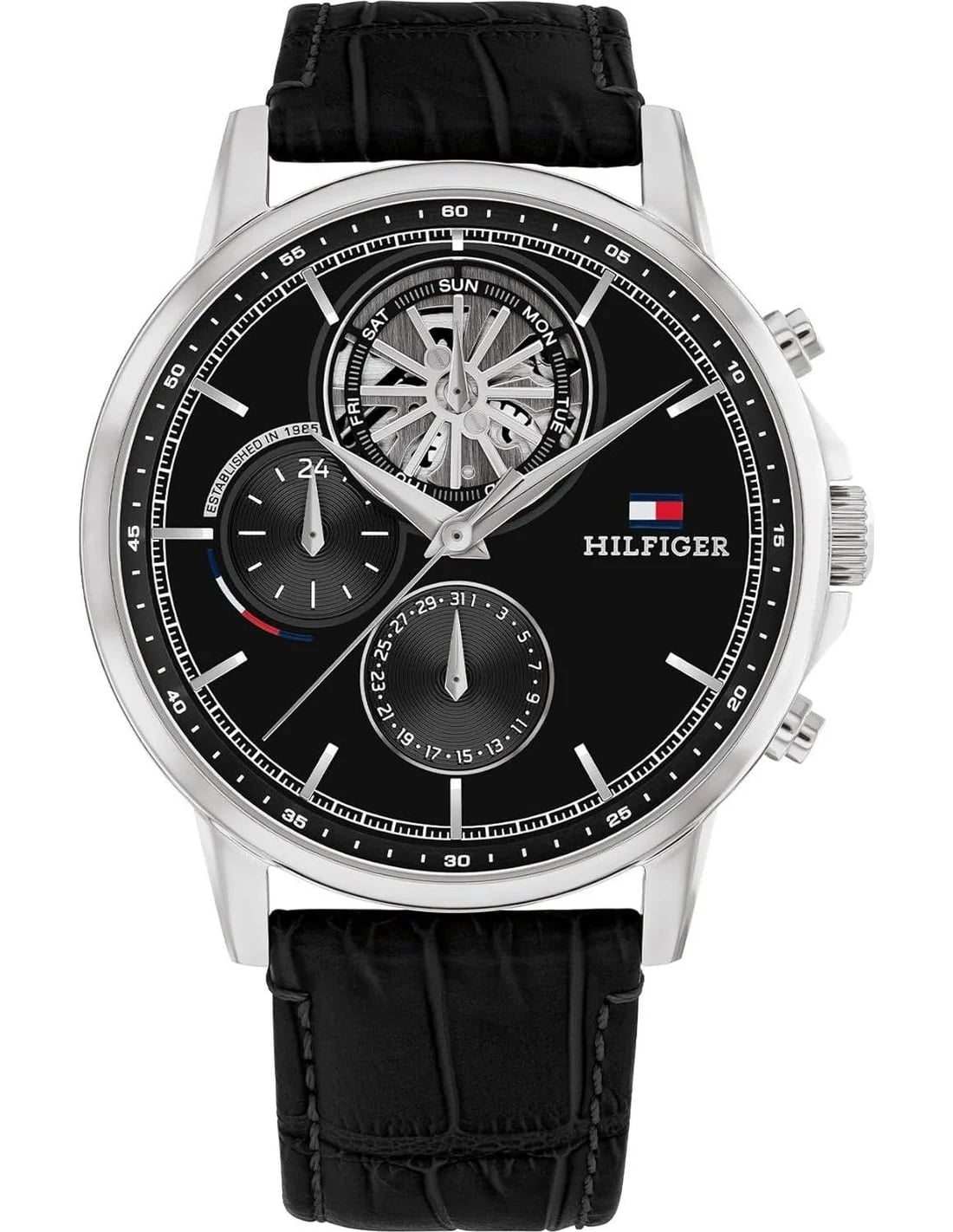 Montre Tommy Hilfiger 1710605 homme cadran noir bracelet cuir
