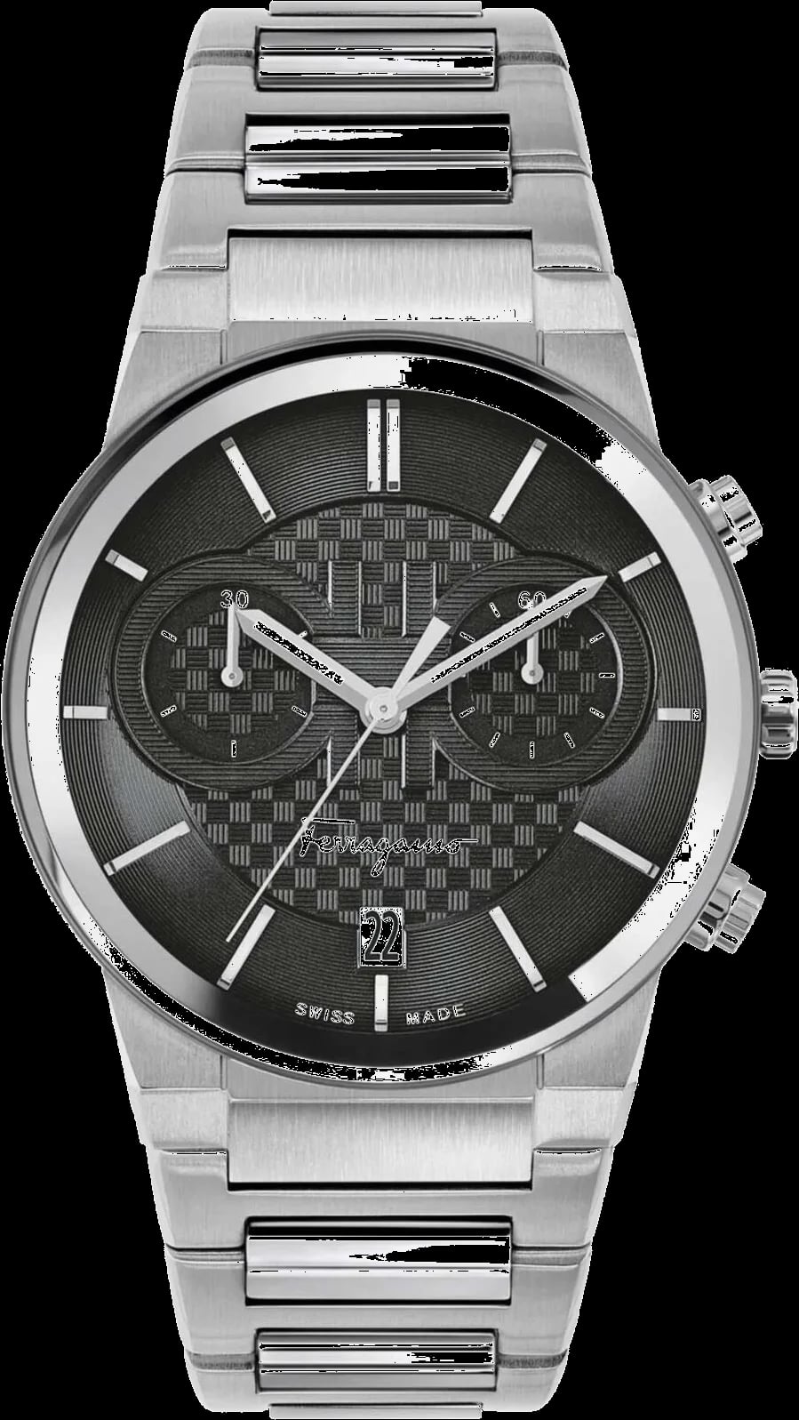Montre Salvatore Ferragamo SFME00321 homme cadran noir bracelet acier inoxydable