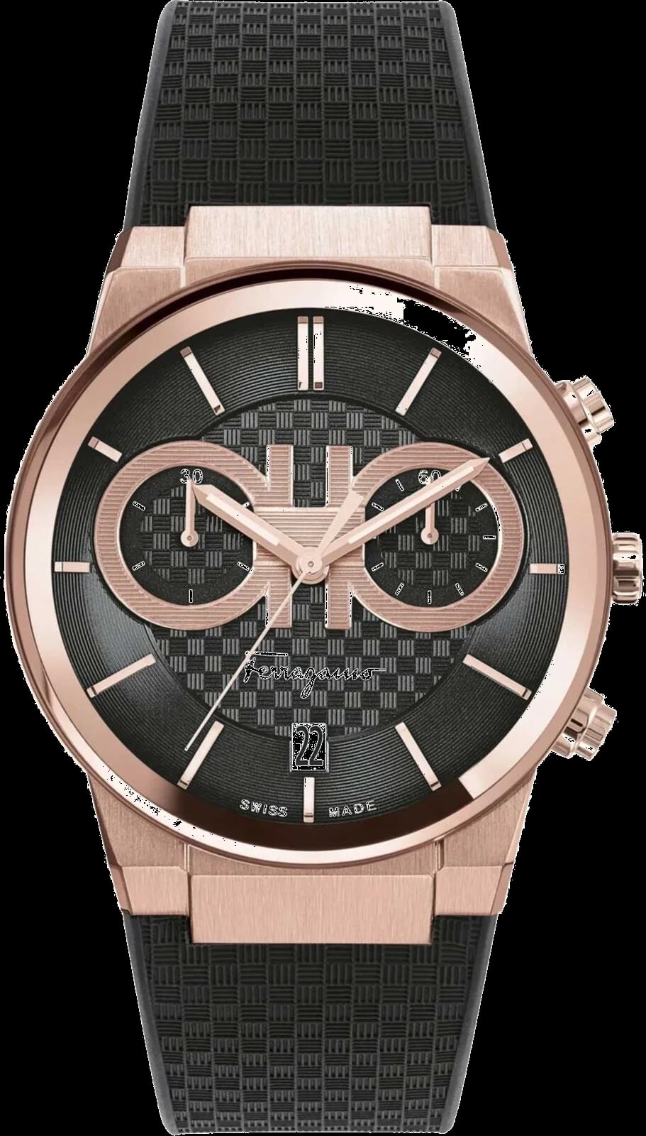 Montre Salvatore Ferragamo SFME00721 homme cadran noir bracelet caoutchouc / silicone