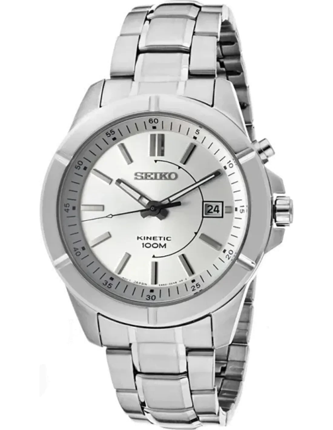 Montre Seiko SKA535 homme cadran argent bracelet acier inoxydable