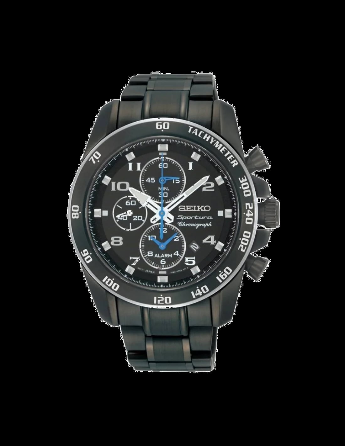 Montre Seiko SNAE77 homme cadran noir bracelet acier inoxydable