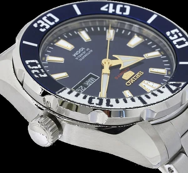 Montre Seiko SRPC51K1 homme détail cadran bleu