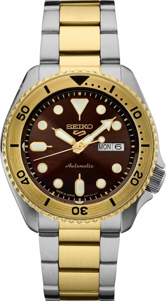 SEIKO PRESAGE 腕時計 ゴールド/ブラウン Seiko SRPK24 Men's 42mm Two-Tone Authentic | Montres Outlet