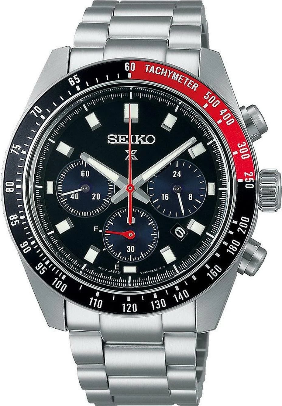 Montre Seiko SSC915P1 homme cadran noir bracelet acier inoxydable