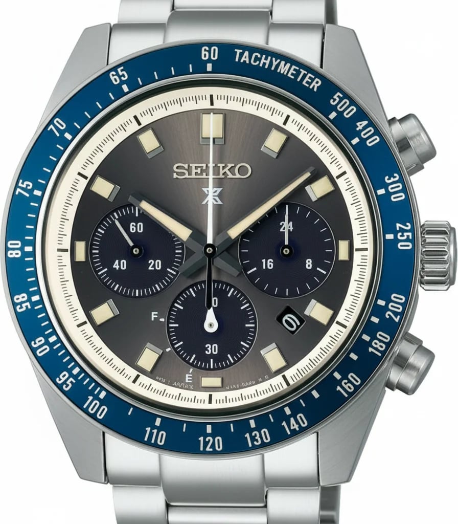Seiko SSC939P1 quartz boîtier acier 41mm profil latéral bracelet déployante