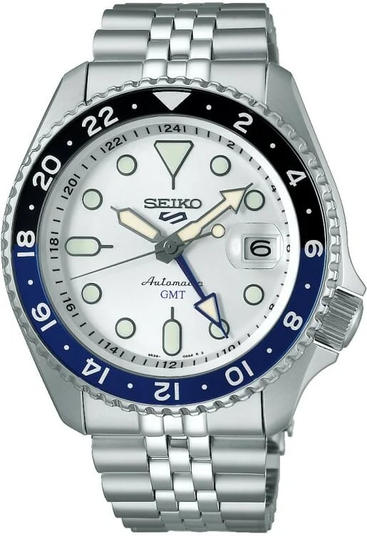 Montre Seiko SSK033K1 GMT automatique cadran blanc acier 42mm