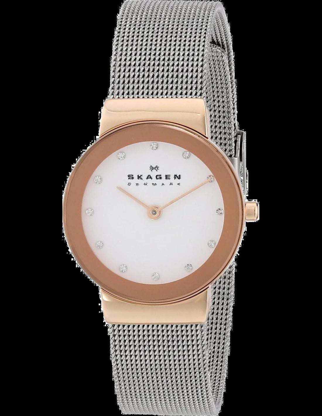 Montre Skagen 358SRSC femme cadran blanc bracelet acier inoxydable