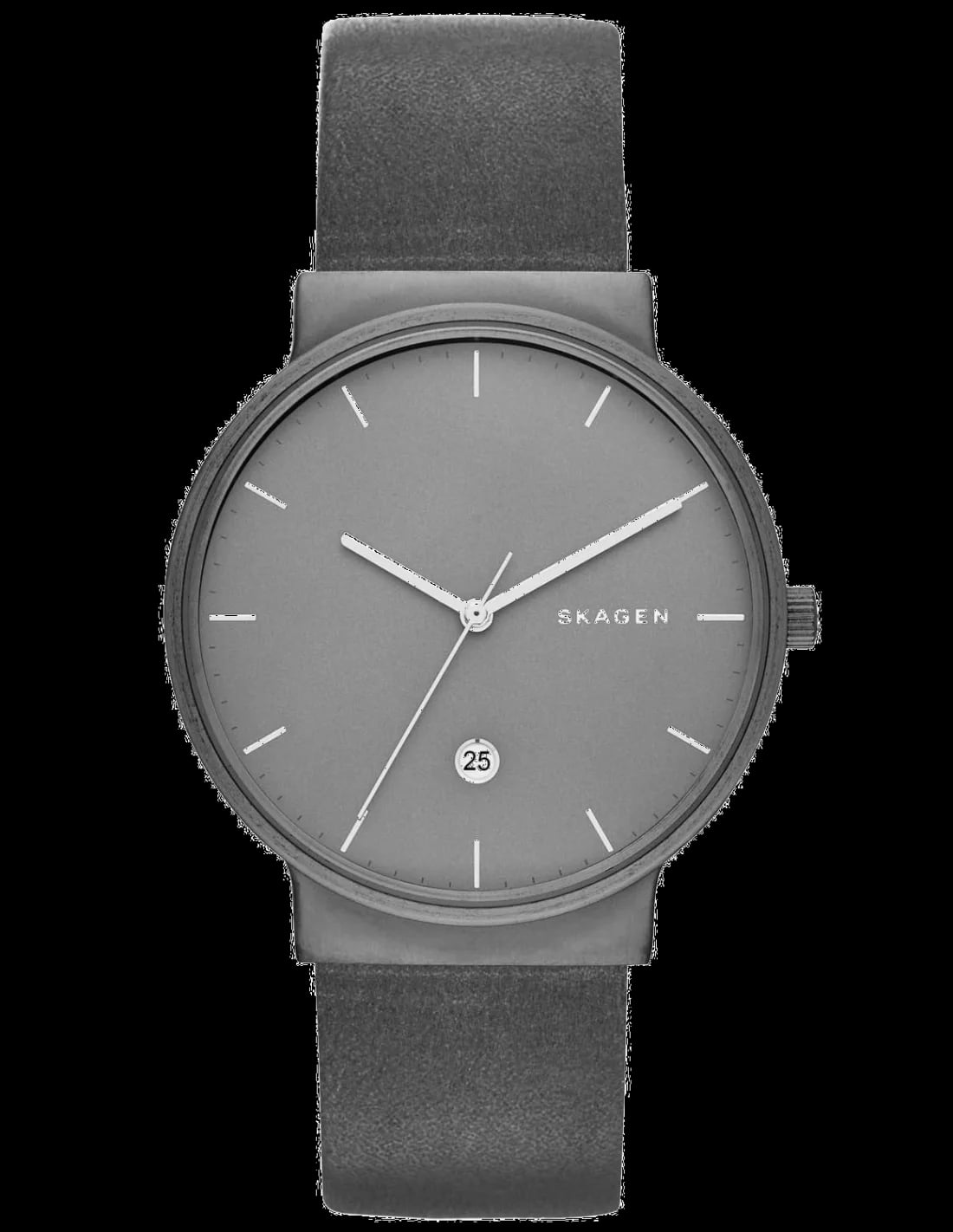 Montre Skagen SKW6320 au cadran gris soleillé, acier brossé, design minimaliste et élégant