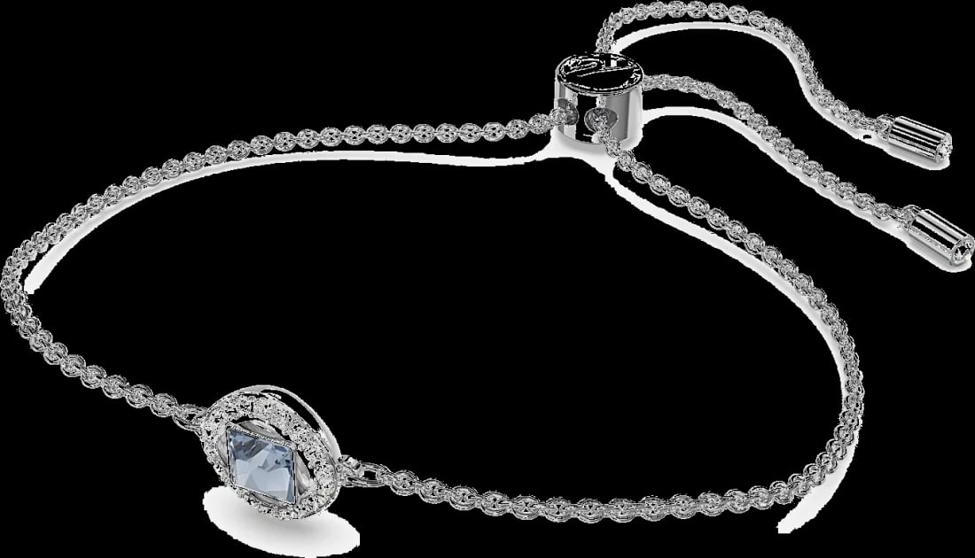Swarovski Angélique 5662141 Square Cut Blue Rhodium-Plated Bracelet view 2