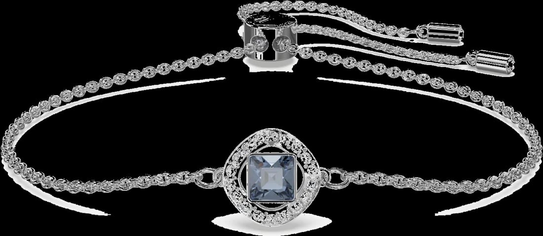 Swarovski Angélique 5662141 Square Cut Blue Rhodium-Plated Bracelet