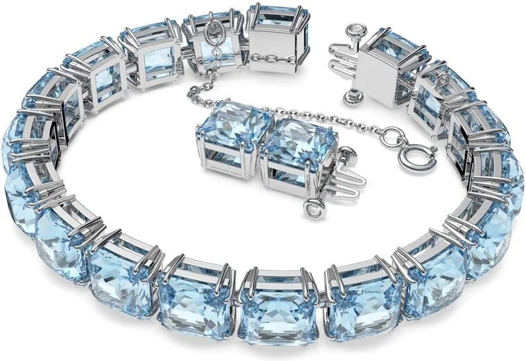 Swarovski Millenia 5614924 Square Crystal Blue Rhodium Bracelet view 2