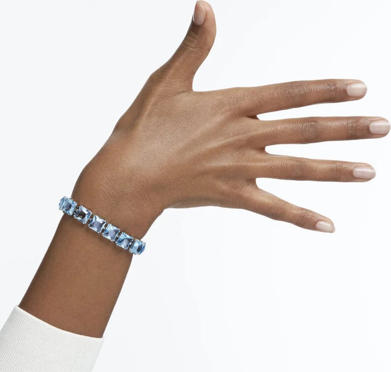 Swarovski Millenia 5614924 Square Crystal Blue Rhodium Bracelet view 4