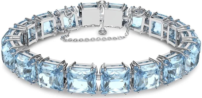 Swarovski Millenia 5614924 Square Crystal Blue Rhodium Bracelet