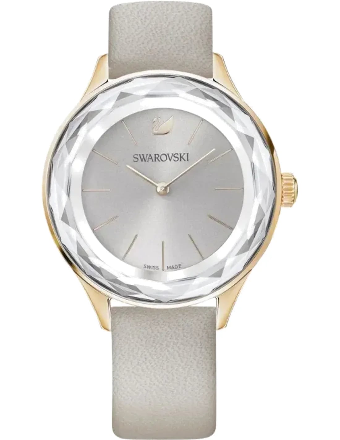 Montre Swarovski 5295326 femme cadran gris bracelet cuir