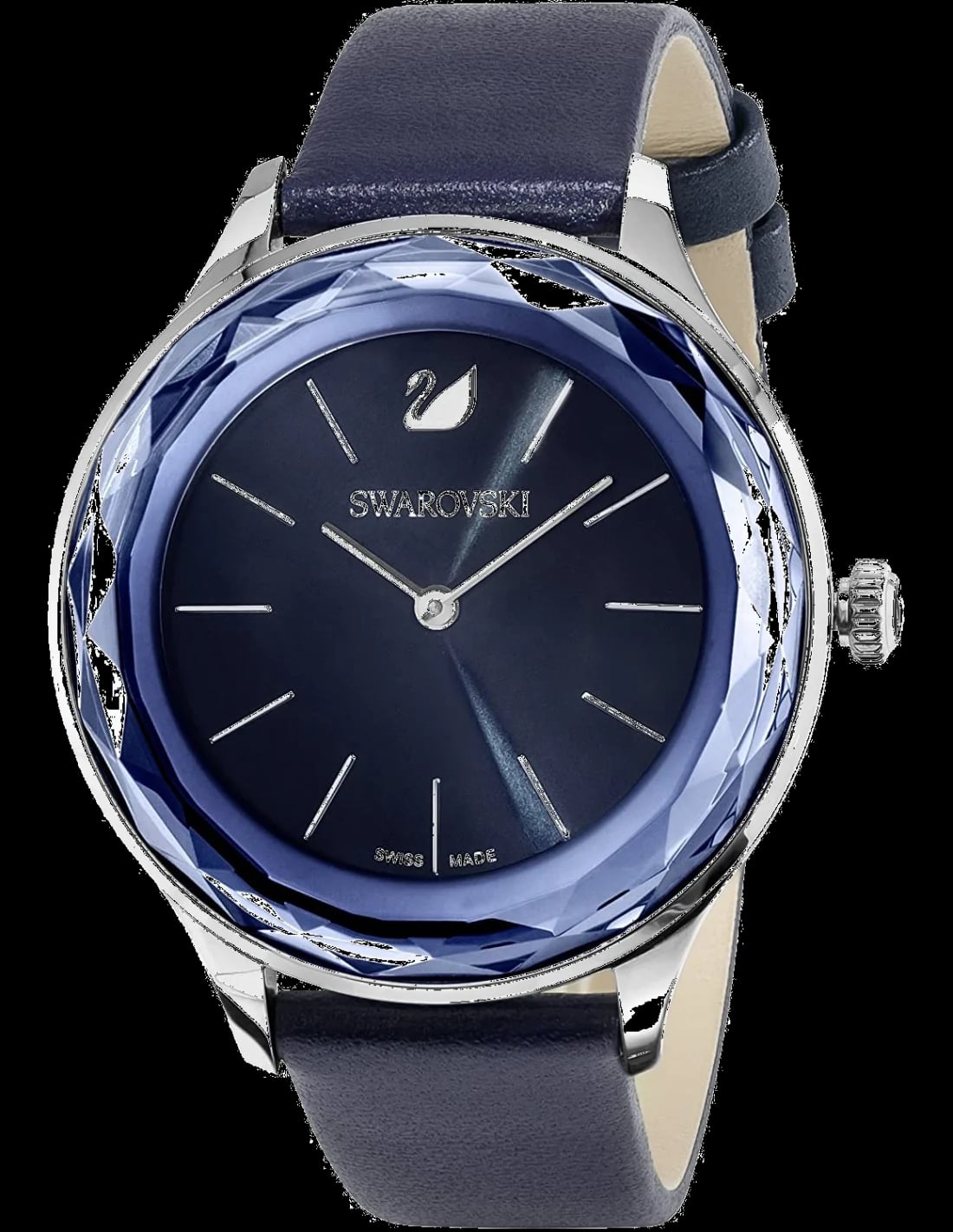 Montre Swarovski 5295349 femme cadran bleu bracelet cuir