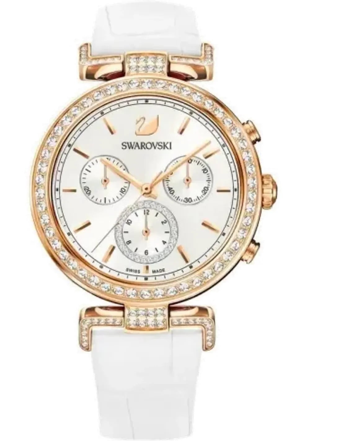 Montre Swarovski 5295369 femme cadran blanc bracelet cuir