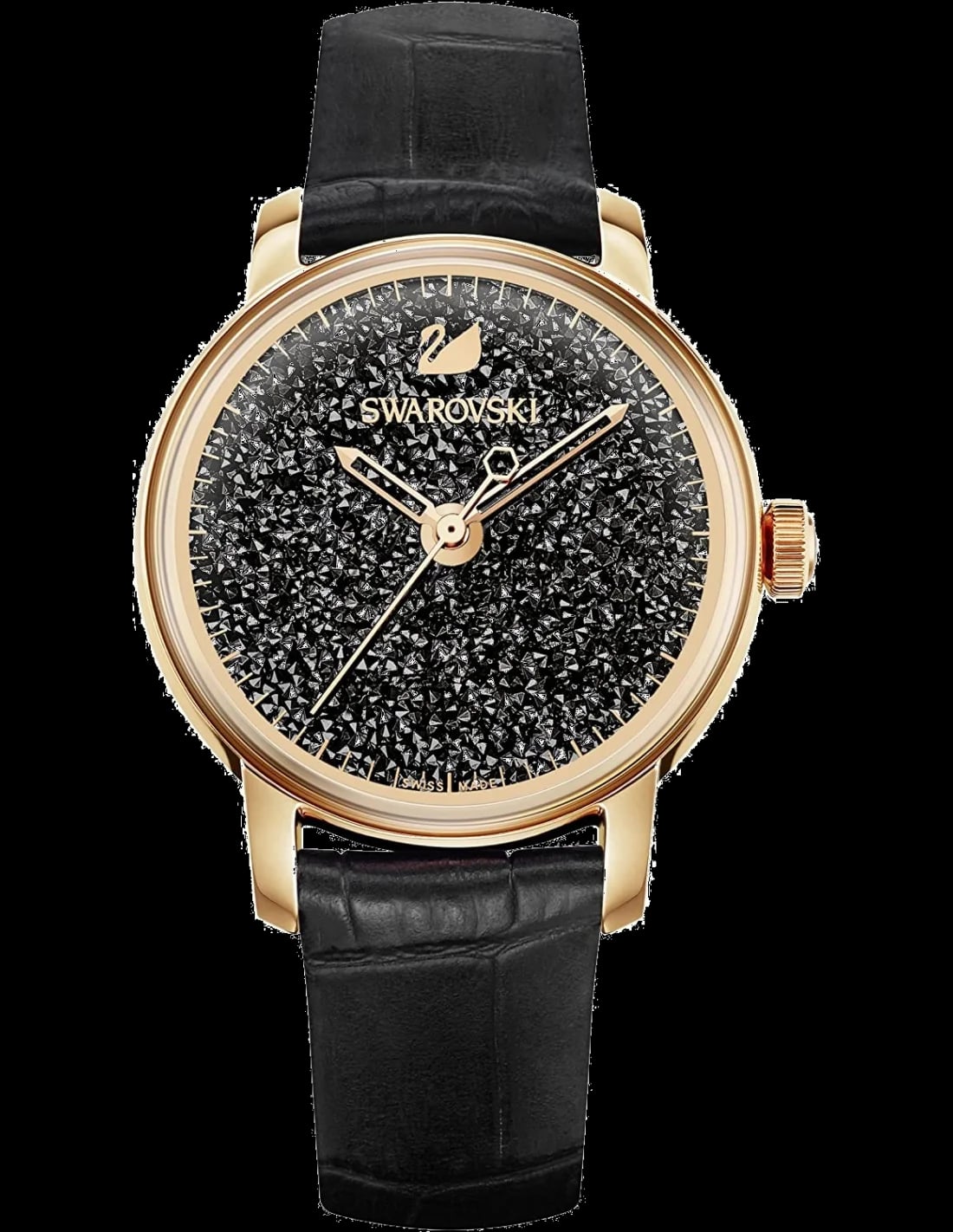 Montre Swarovski 5295377 femme cadran noir bracelet cuir
