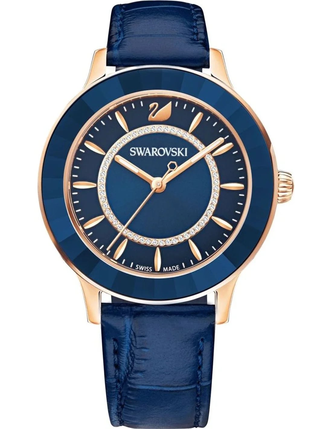 Montre Swarovski 5414413 femme cadran bleu bracelet cuir