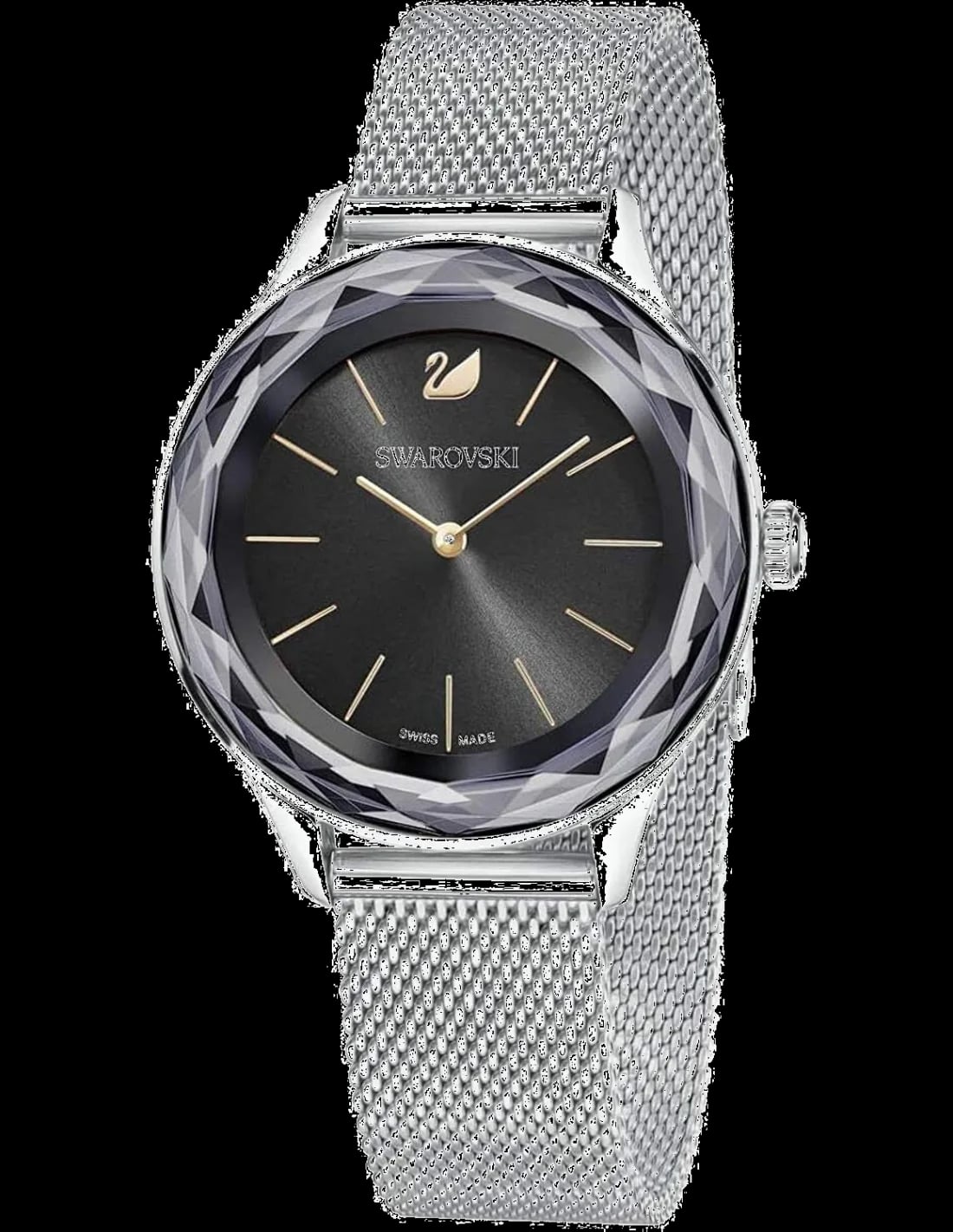 Montre Swarovski 5430420 femme cadran noir bracelet acier inoxydable