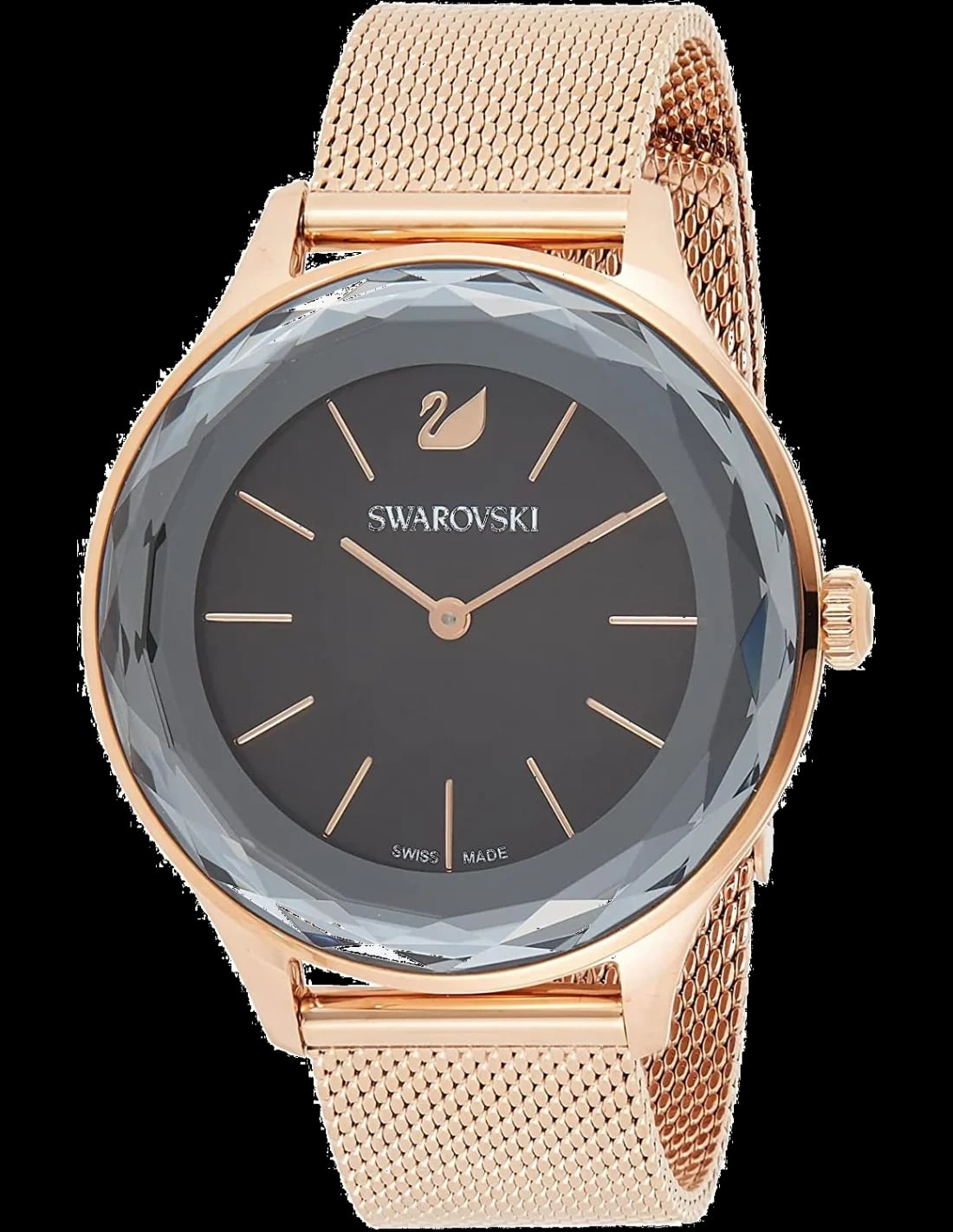 Montre Swarovski 5430424 femme cadran noir bracelet acier inoxydable