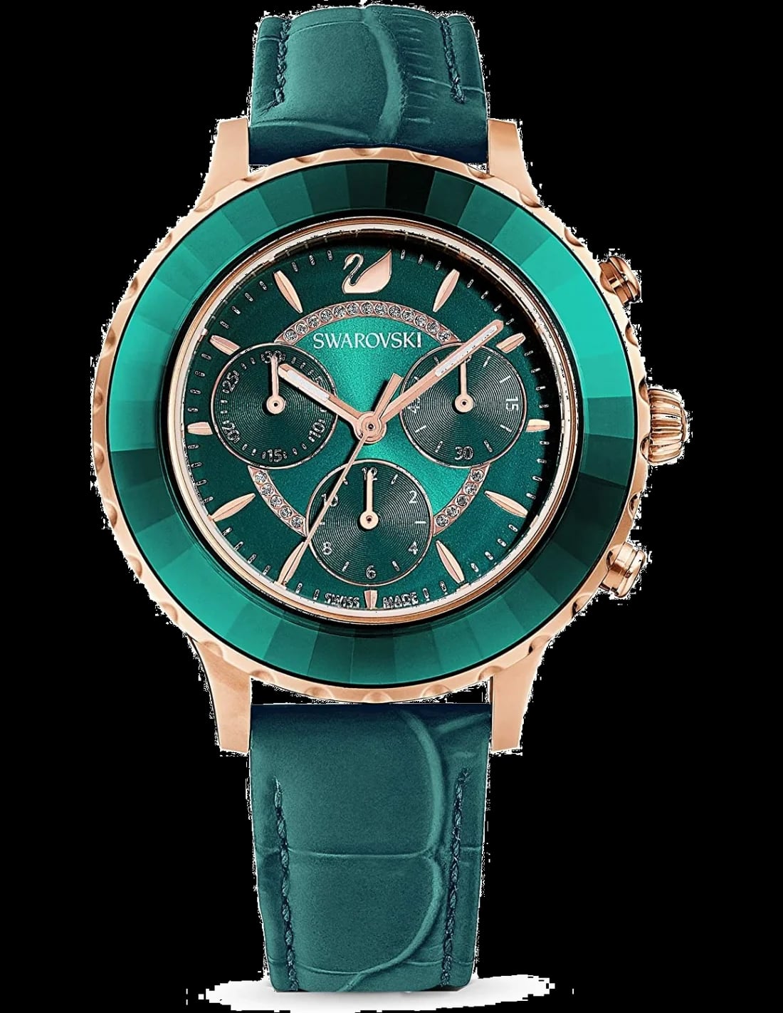 Montre Swarovski 5452498 femme cadran vert bracelet cuir
