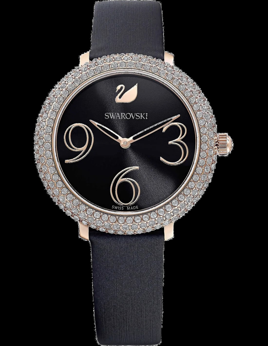 Montre Swarovski 5484058 femme cadran noir bracelet cuir