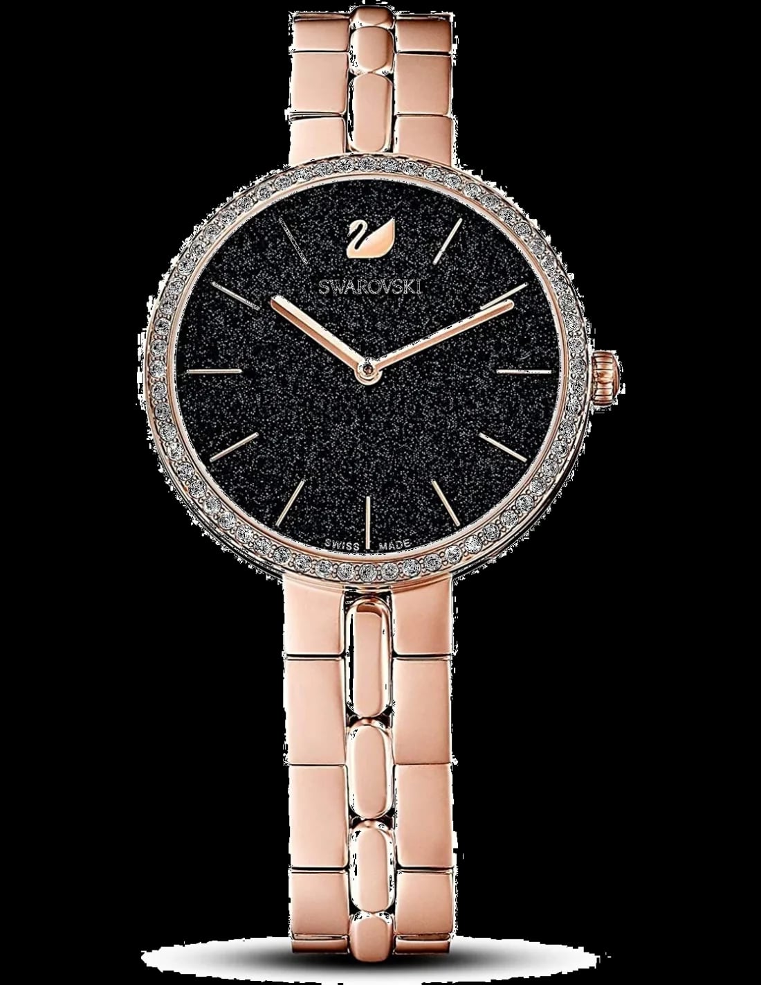 Montre Swarovski 5517797 femme cadran noir bracelet acier inoxydable
