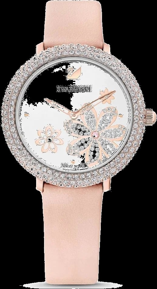 Montre Swarovski 5519223 femme cadran argent bracelet cuir