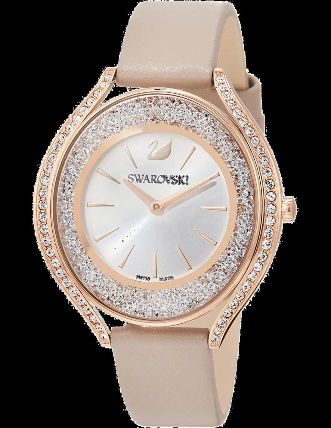 Montre Swarovski 5519450 femme cadran argent bracelet cuir