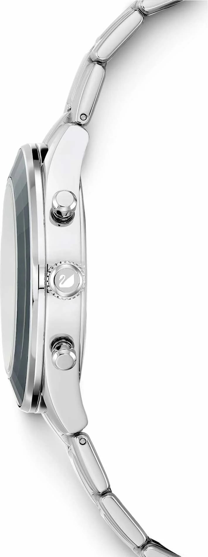 Profil boîtier Swarovski 5610520 boîtier rond acier 38mm, lunette lisse et couronne crantée