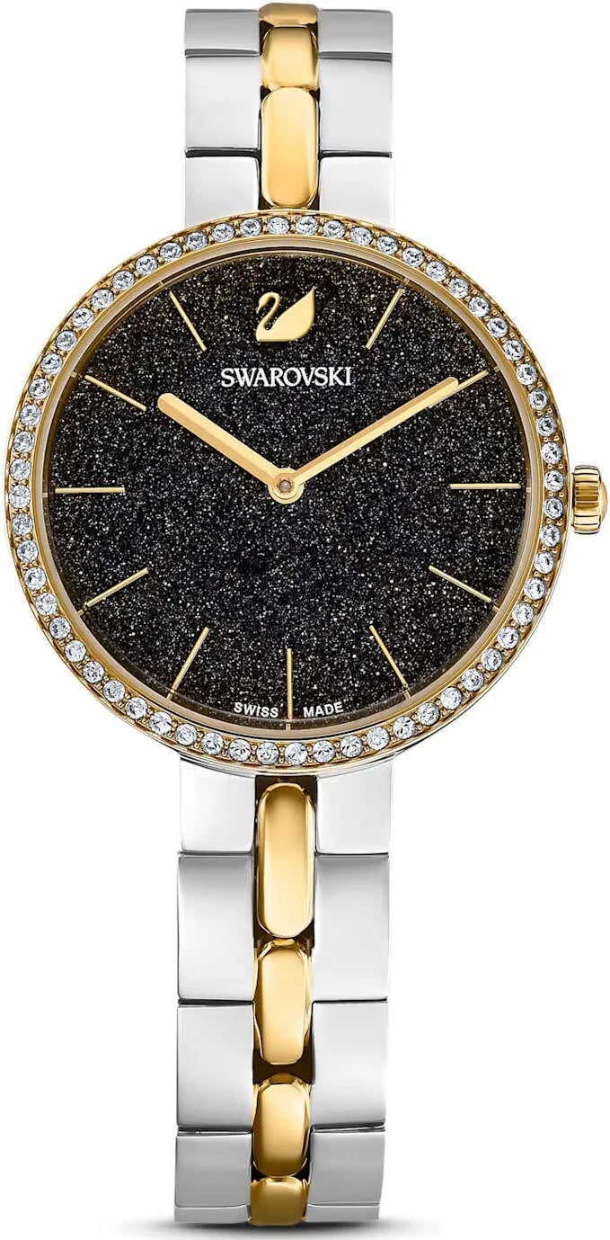 Montre Swarovski 5644072 femme cadran noir bracelet acier inoxydable