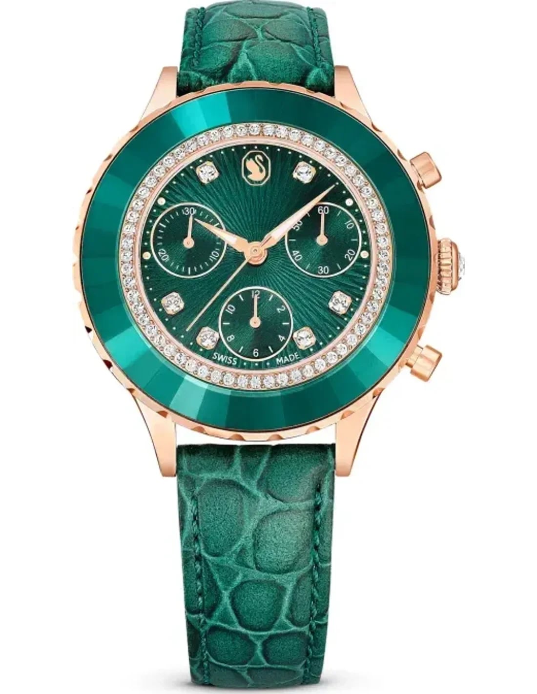 Montre Swarovski 5672931 femme cadran vert bracelet cuir