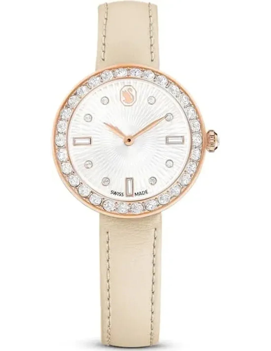 Montre Swarovski 5672968 femme cadran blanc bracelet cuir