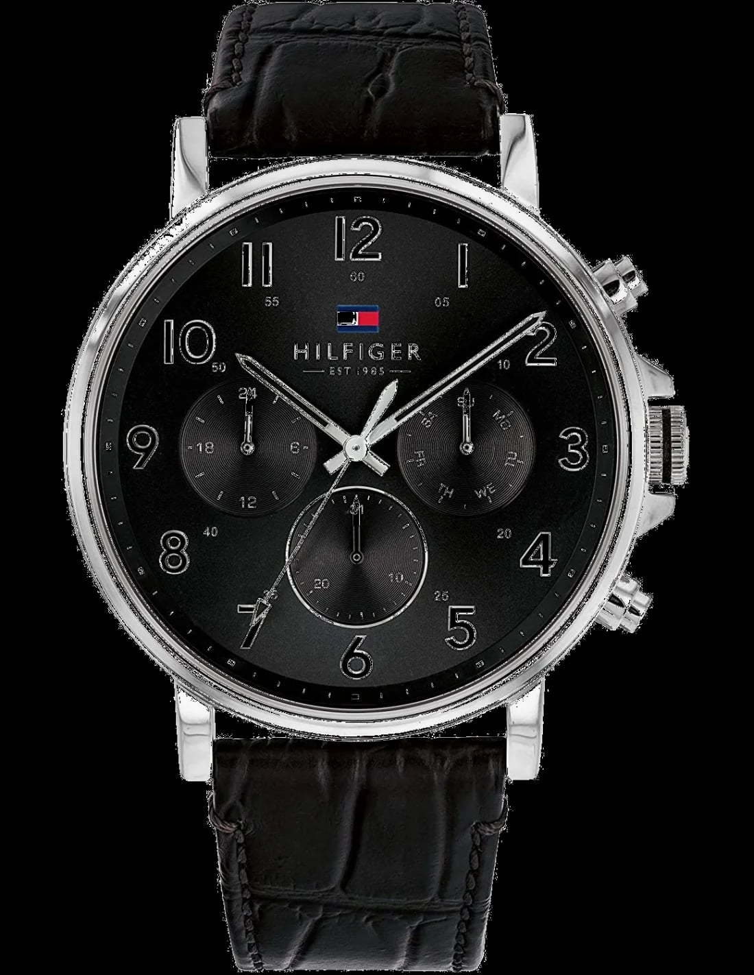 Montre Tommy Hilfiger 1710381 homme cadran noir bracelet cuir