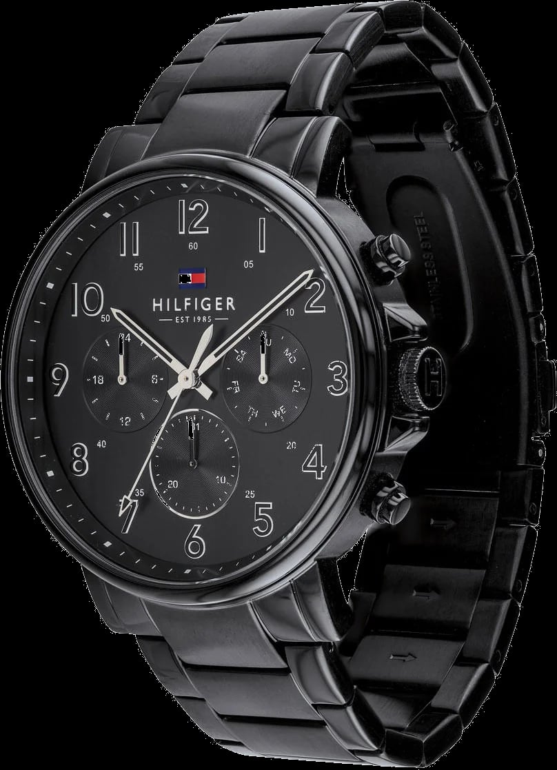 Montre Tommy Hilfiger 1710383 profil bracelet acier noir sport