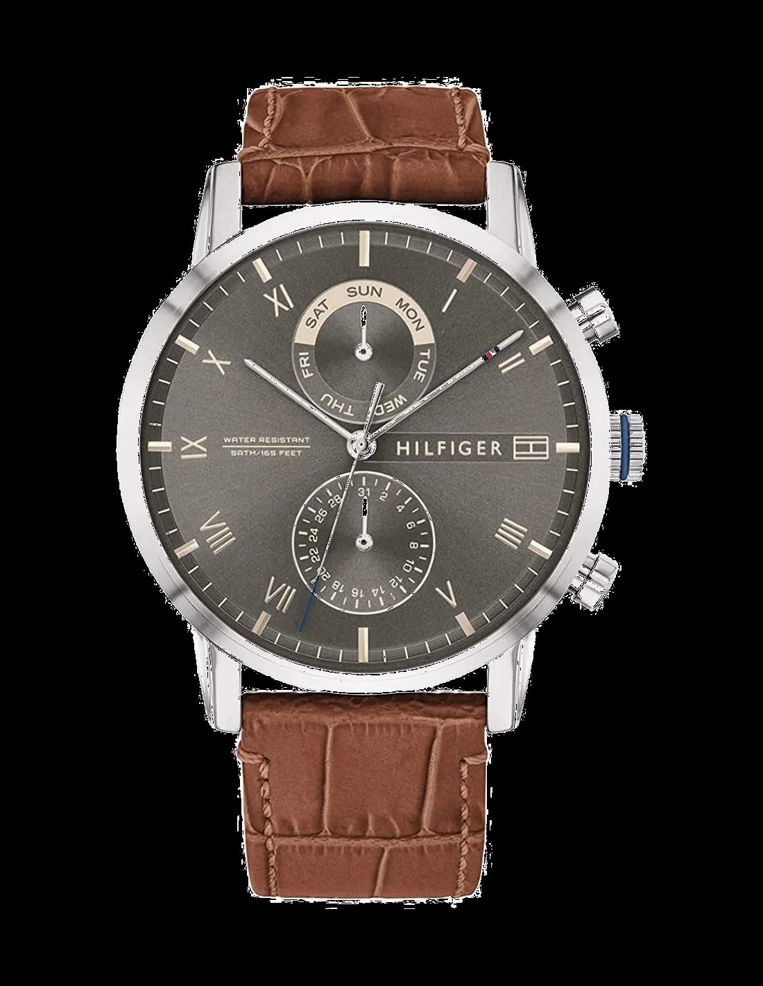 Montre Tommy Hilfiger 1710398 homme cadran gris bracelet cuir