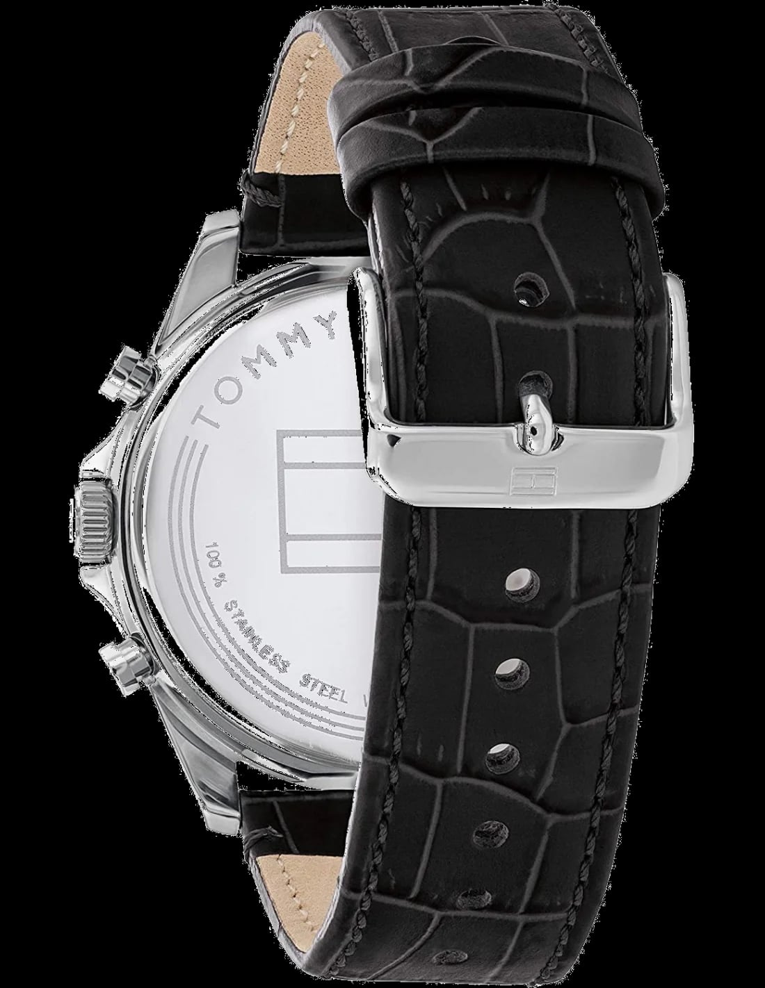 Montre Tommy Hilfiger 1710449 homme profil cuir noir bracelet 22mm