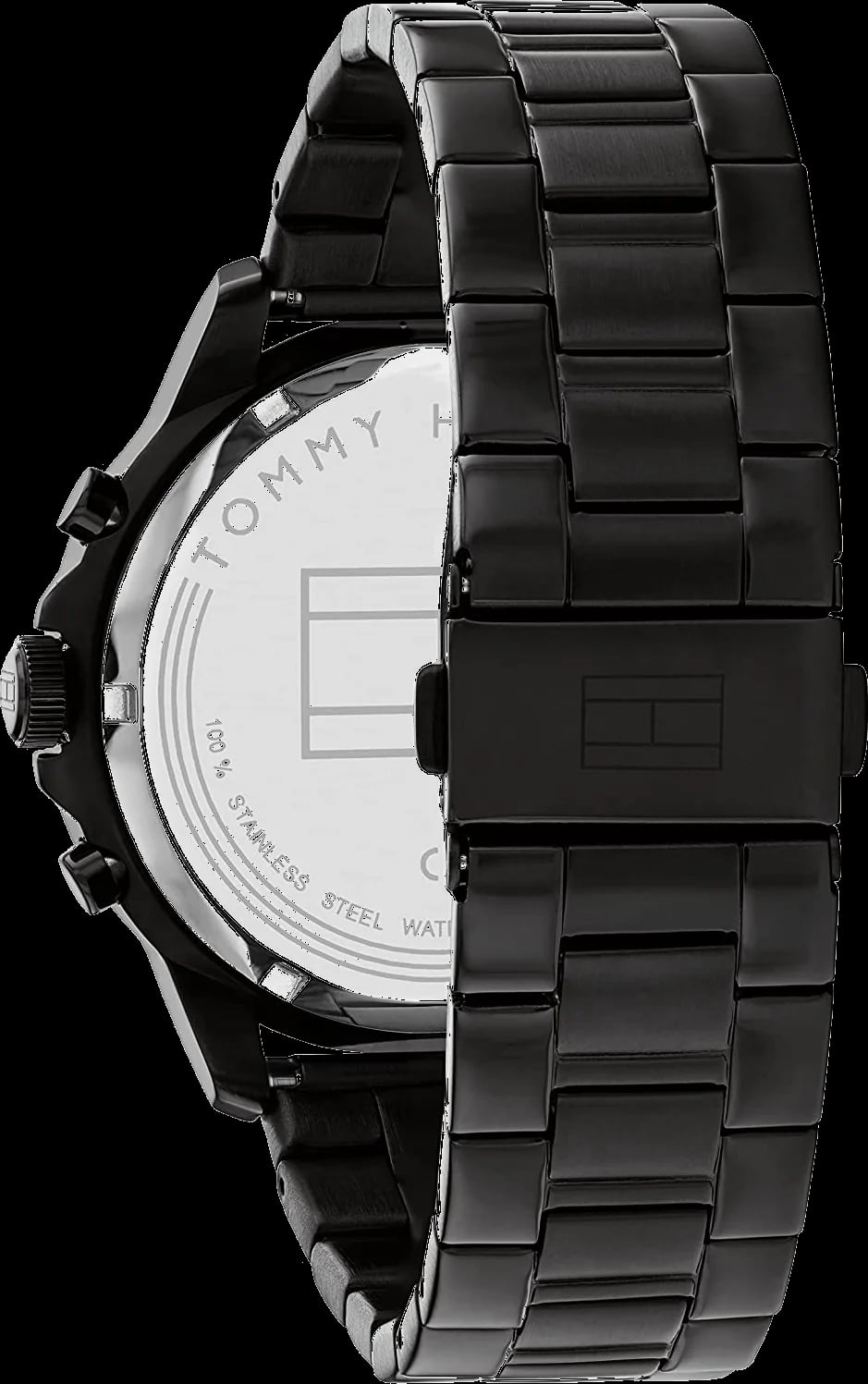 Cadran squelette montre Tommy Hilfiger 1710478 index bâtons analogique noir