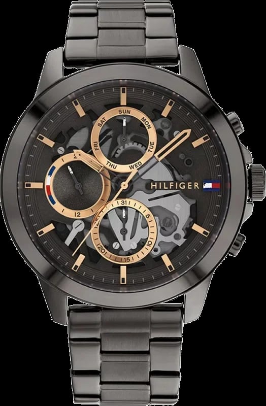 Montre Tommy Hilfiger 1710479 homme cadran noir bracelet acier inoxydable