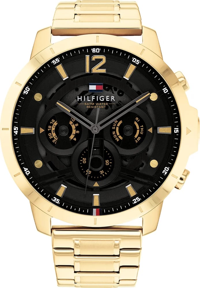 Montre Tommy Hilfiger 1710511 homme cadran noir bracelet acier inoxydable