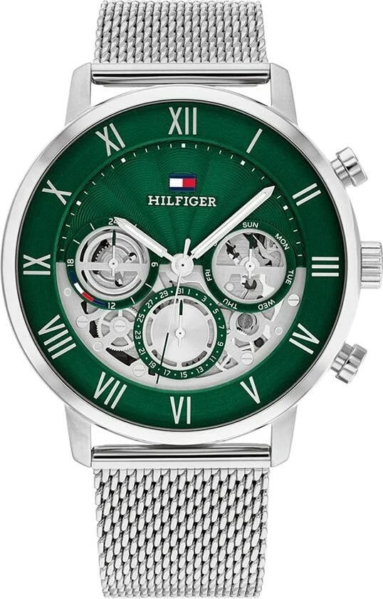 Montre Tommy Hilfiger 1710567 homme cadran vert bracelet acier inoxydable