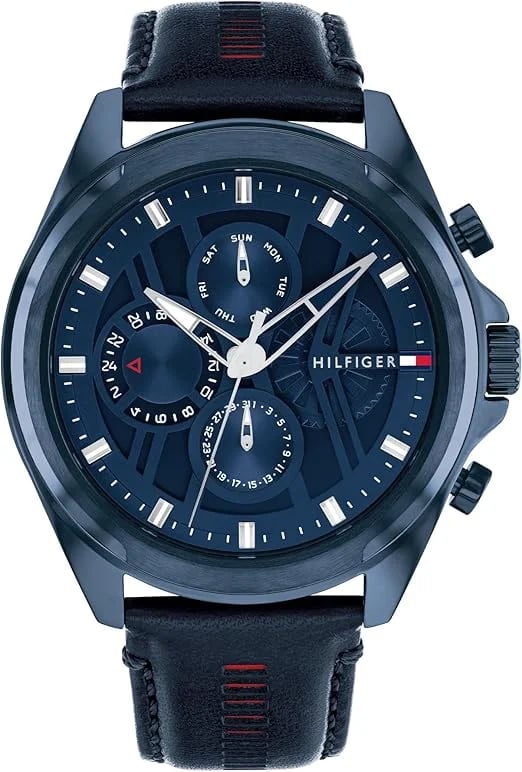 Montre Tommy Hilfiger 1710655 homme cadran bleu bracelet cuir
