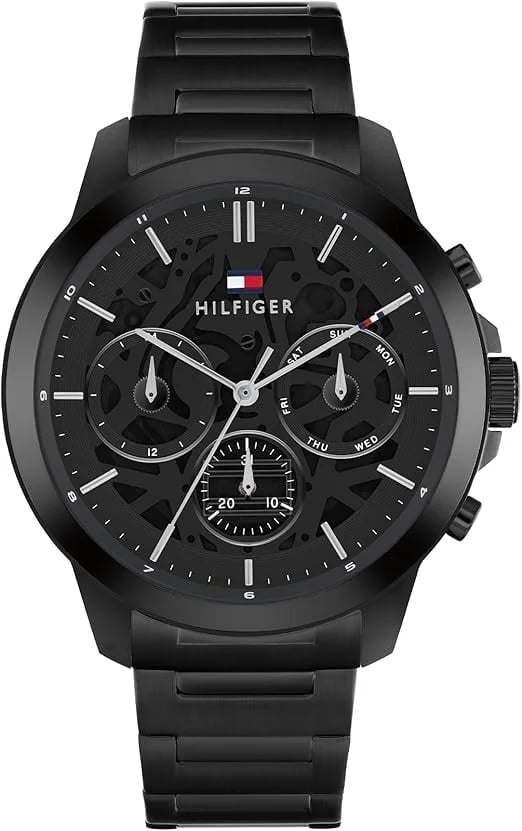 Montre Tommy Hilfiger 1710685 homme cadran noir bracelet acier