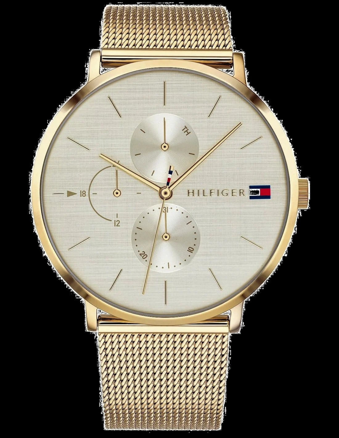 Montre Tommy Hilfiger 1781943 Jenna femme cadran doré bracelet maille milanaise