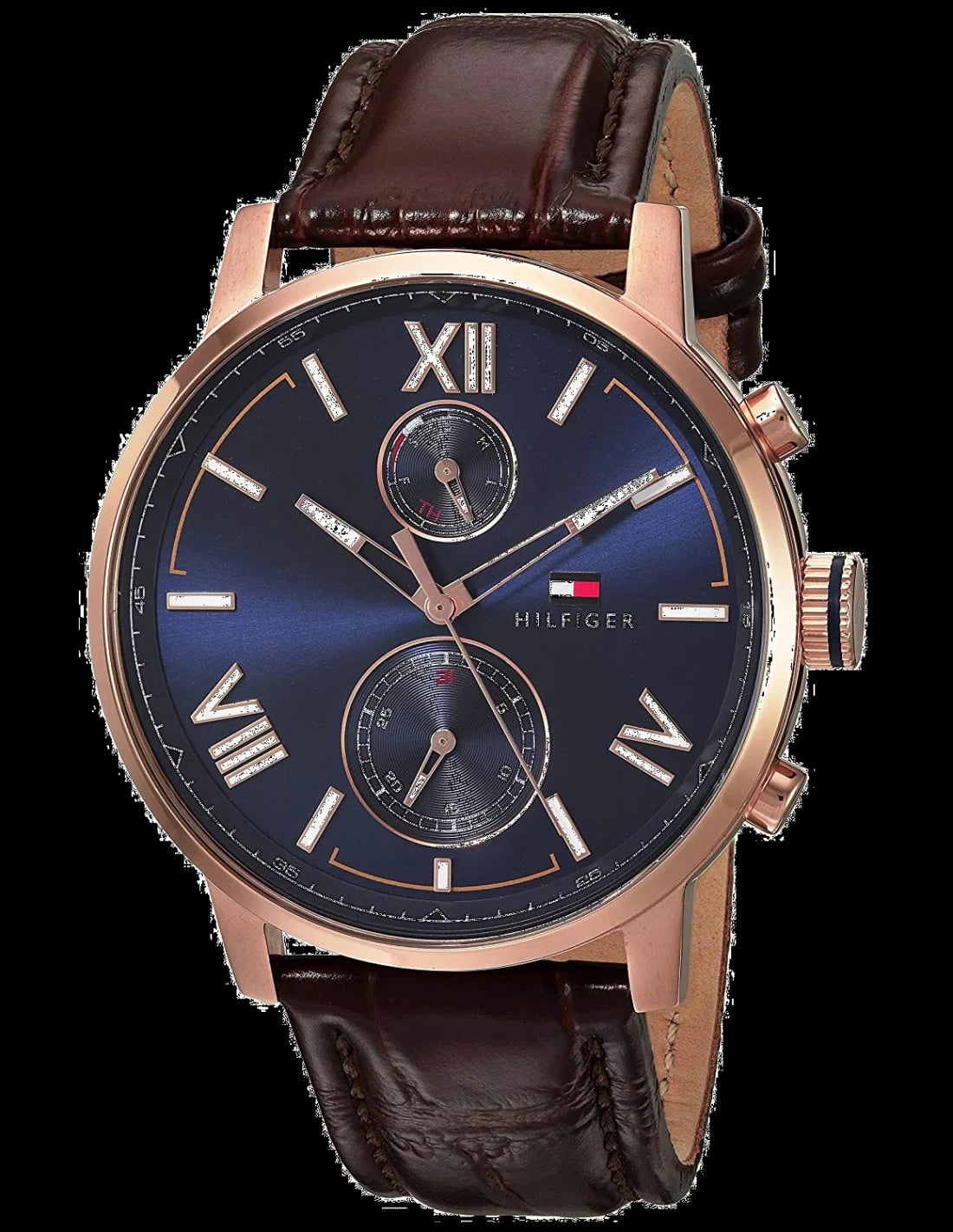 Montre Tommy Hilfiger 1791308 homme cadran bleu bracelet cuir