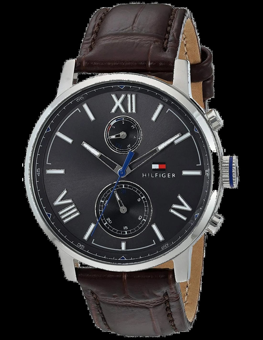 Montre Tommy Hilfiger 1791309 cadran blanc avec index dorés et aiguilles bâton, style classique chic