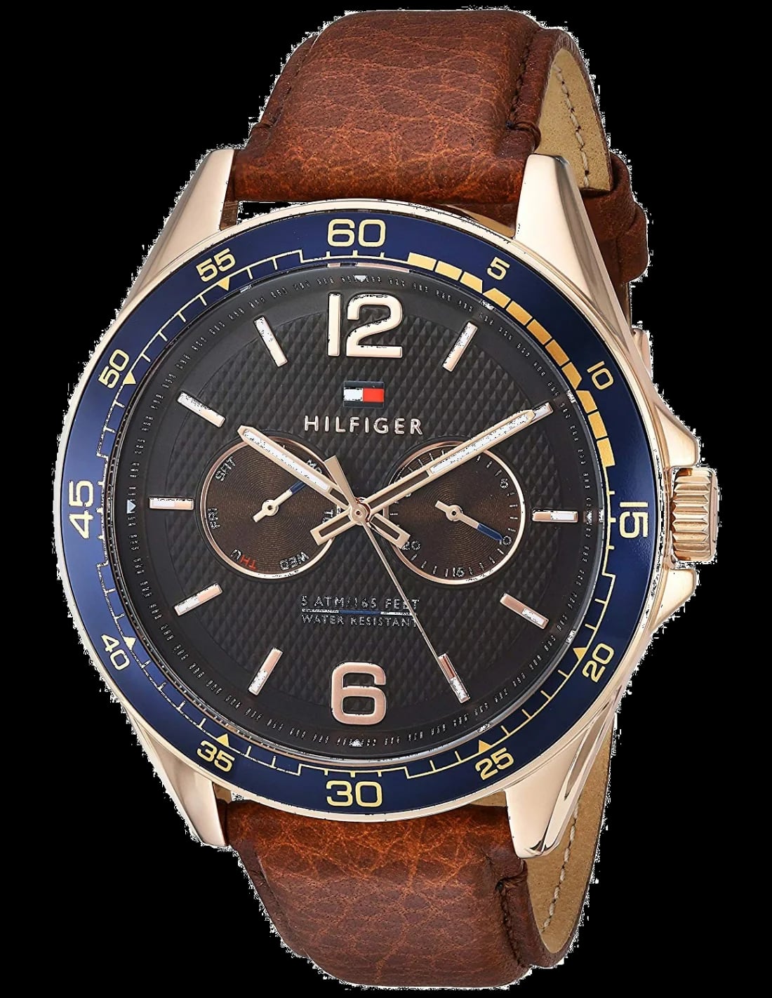 Montre Tommy Hilfiger 1791367 cadran blanc avec index bâtons et aiguilles bleues, style sport chic