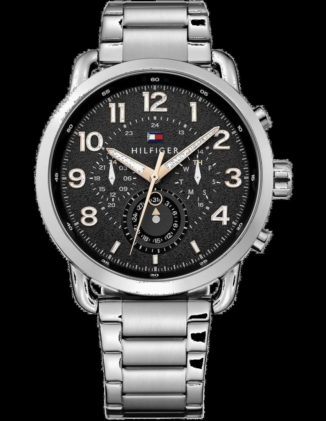 Montre Tommy Hilfiger 1791422 homme cadran noir bracelet acier inoxydable