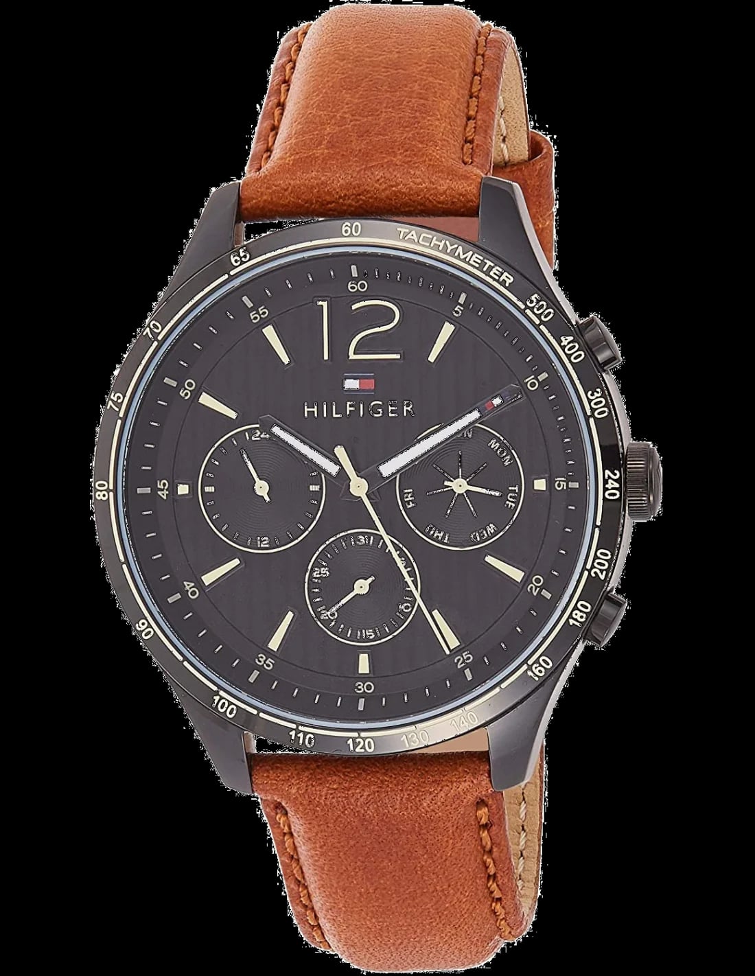 Montre Tommy Hilfiger 1791470 homme cadran noir bracelet cuir